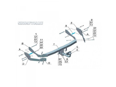 Фаркоп на Hyundai Santa Fe SUV 2001-2006гг.